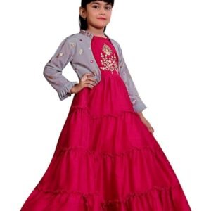 white button new jacket latest kids gown for girls maxi dress