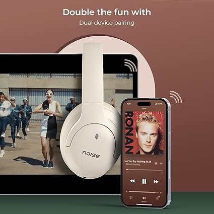 noise airwave max 4 wireless over ear headphones with 70h playtime, enc, 40mm driver, low latency(up to 40ms), dual pairing, bt v5.4 noise airwave max 4 wireless over ear headphones with 70h playtime, enc, 40mm driver, low latency(up to 40ms), dual pairing, bt v5.4